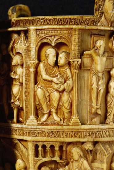 Basilewsky Situla, detail of the holy water bucket or situla. Milan, Italy, 980 AD