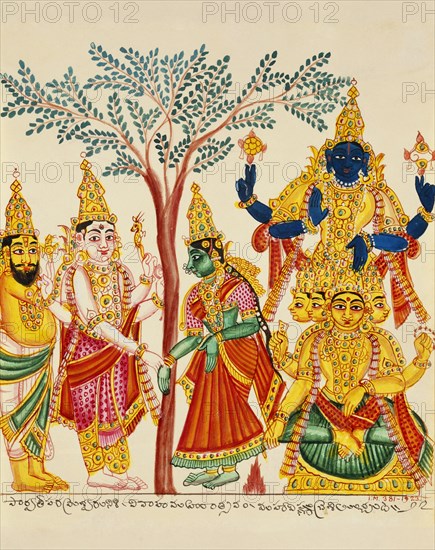 The marriage of Shiva and Parvati. Trichinopoly, India, early 19th century. 
Londres, Victoria & Albert Museum
Londres, Victoria and Albert Museum