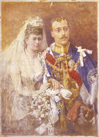 Prince George and Princess Mary of Teck, by Walter Wilson. England, late 19th century. 
Londres, Victoria & Albert Museum
Londres, Victoria and Albert Museum
