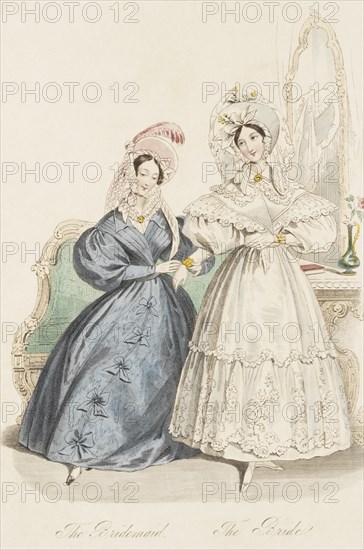 The Bridesmaid and the Bride, from La Belle Assemblee. England, 1832. 
Londres, Victoria & Albert Museum
Londres, Victoria and Albert Museum
