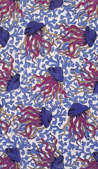 Jelly Fish dress fabric, by Calico Printers Association. England, 1945