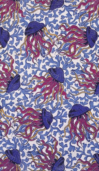 Tissu à motifs de méduses