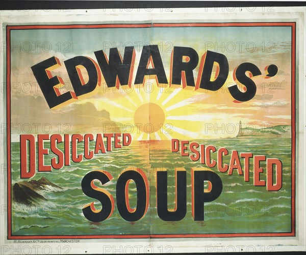 Affiche publicitaire pour des soupes déshydratées