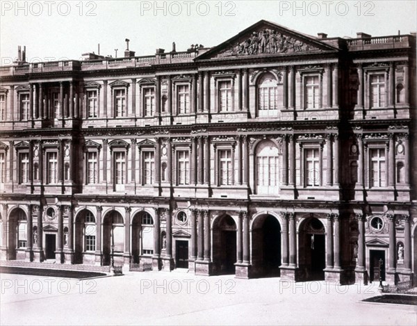 Baldus, Paris, Couryard of the old Louvre (or "Cour Carrée", square courtyard)