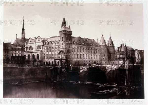 Baldus, Paris, Palais de Justice, works on the bridge (the Conciergerie)