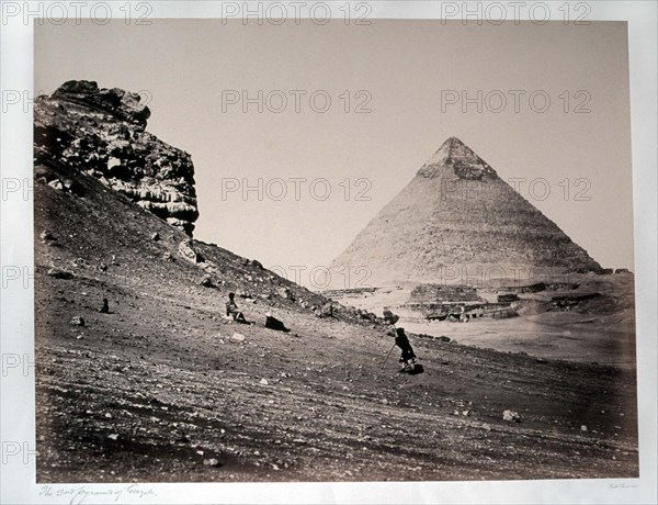 Frith Francis, Pyramide de Giseh et fellahs en premier plan