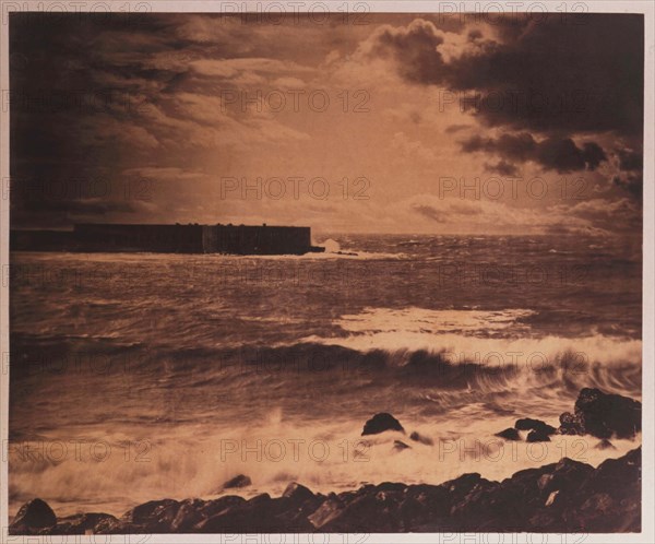 Le Gray, Gustave, Le Havre, Lighthouse and pier, or the great wave