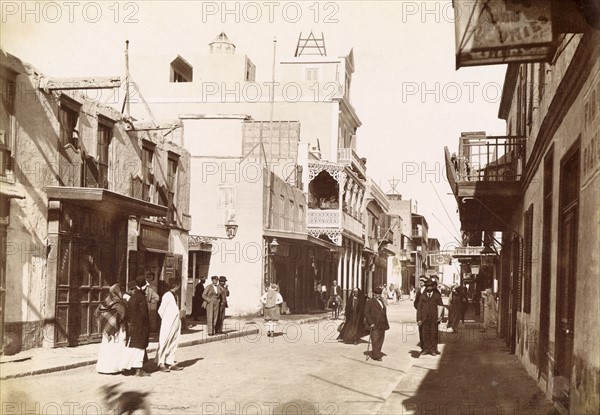 Shopping street in Suez (Egypt)