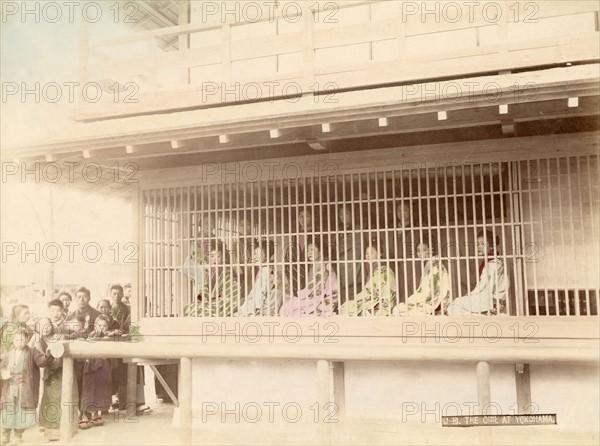 Young ladies in a Tea House in Yokohama (Japan)