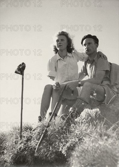 A couple of hikers in the '60s