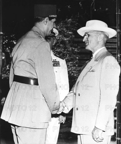 President Truman and General de Gaulle on Victory Day (May 8, 1945)