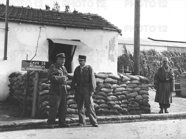 Office of a French commander during the war in Algeria (1956)