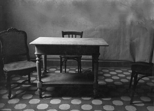 Room of a town house occupied by the Gestapo in Paris.