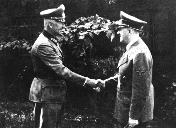 Hitler congratulating General von Manatein (1942)