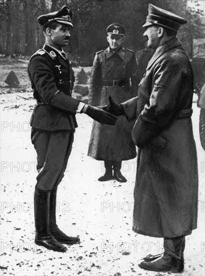German General Galland, congratulated by the  Führer (1942)
