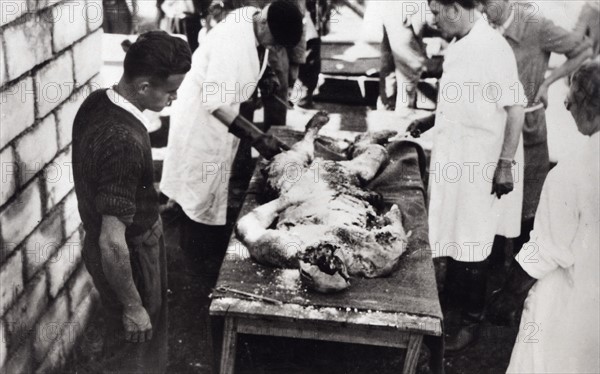 One of the victims tortured by the Germans, in Celas, France