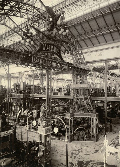 Paris. 1900 World Exhibition. German section of the Galerie des Machines.