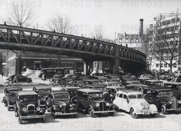 Taxis parked in Paris