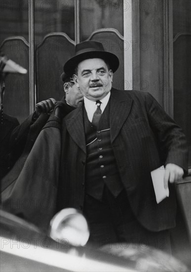 Edouard Herriot leaving the Minister Council at the Elysee palace