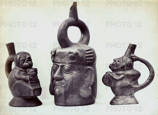 Three Moche ceramic vessels