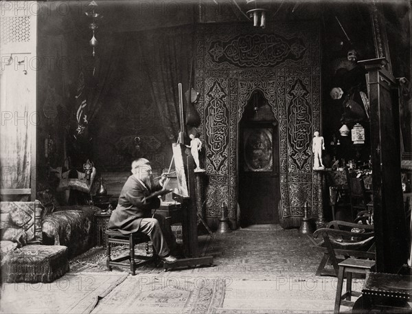 Eugène Paul Dieudonné in his studio