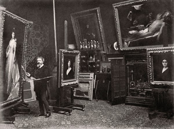 Carolus-Duran dans son atelier