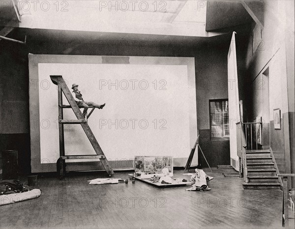 François Flameng in his studio