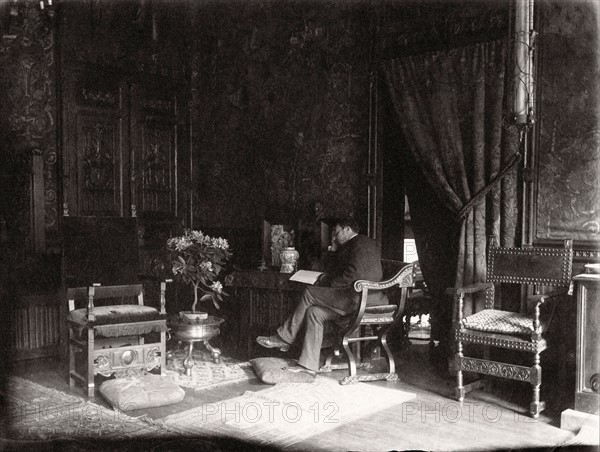 François Flameng in his studio