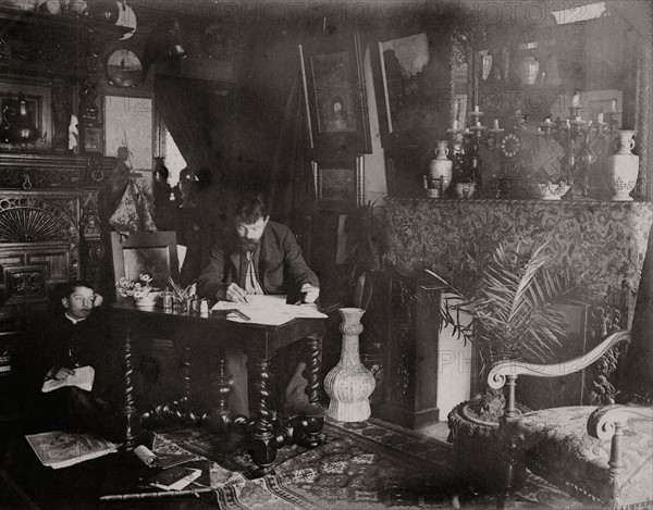 Gustave Fraipont in his studio