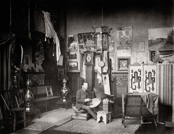 Albert Fourié in his studio