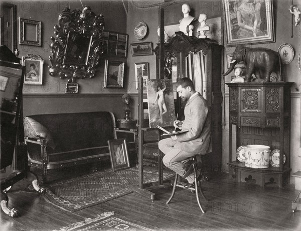Henri Gervex dans son atelier