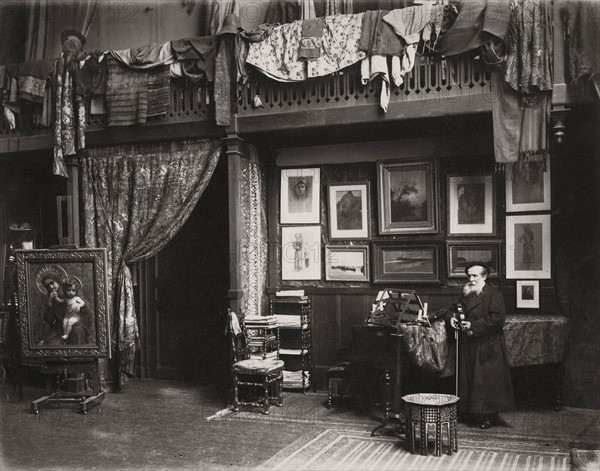 Ernest Hébert in his studio