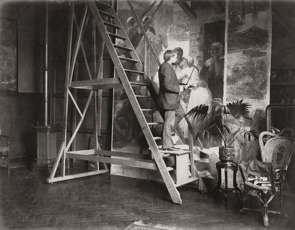 Ferdinand Humbert in his studio