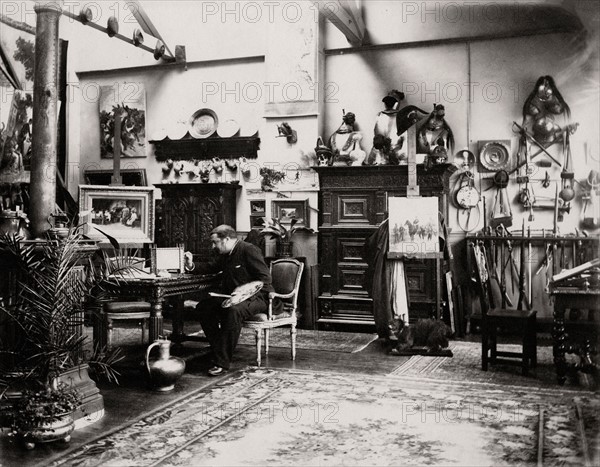 Paul Léon Jazet dans son atelier