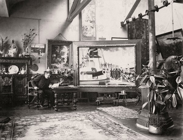 Paul Léon Jazet in his studio