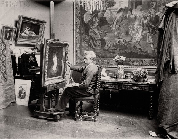 Auguste Laguillermie dans son atelier