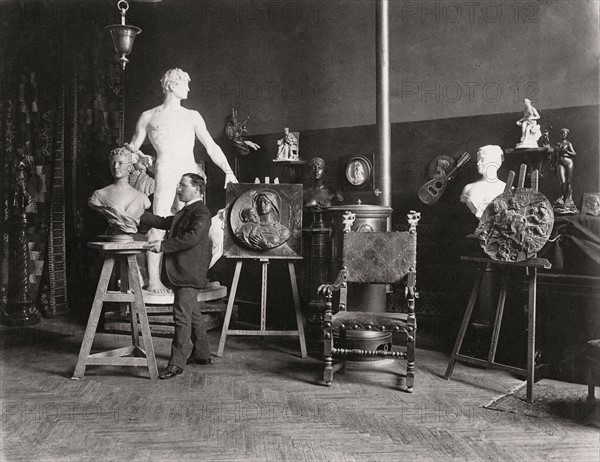 Auguste-André Lançon in his studio