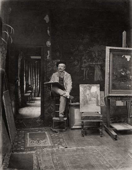 Georges de Dramard in his studio