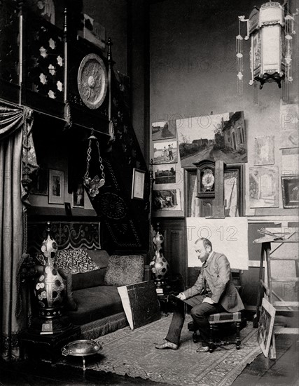 Albert Fourié dans son atelier