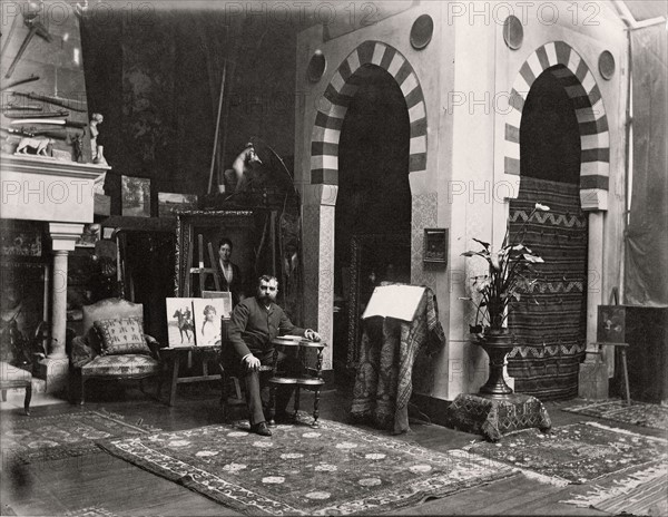 Edouard Debat-Ponsan in his studio