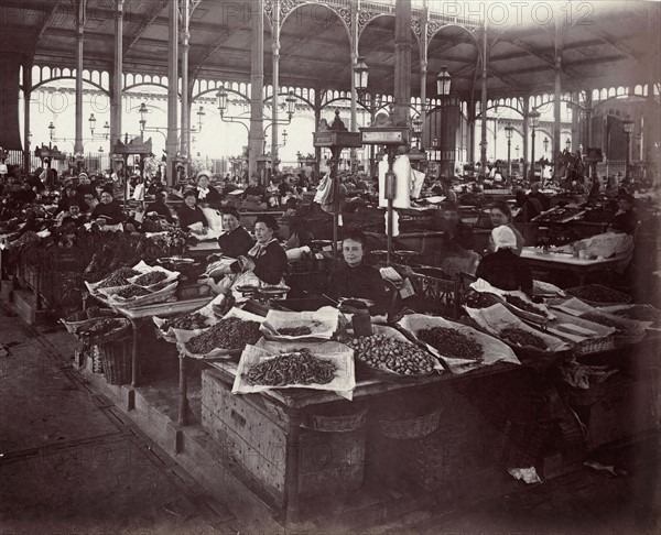 Atget, Le marché des Halles à Paris