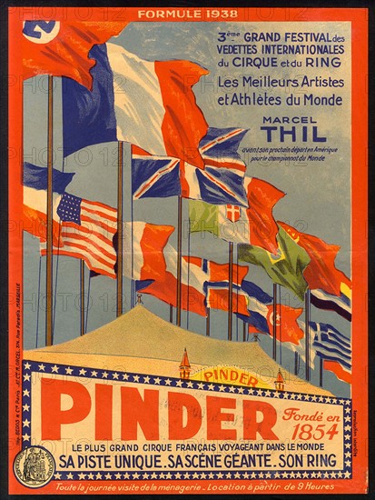 Affiche pour le cirque Pinder
