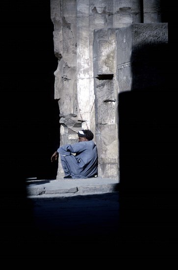 Guide at the Temple of Horus at Edfu, Egypt