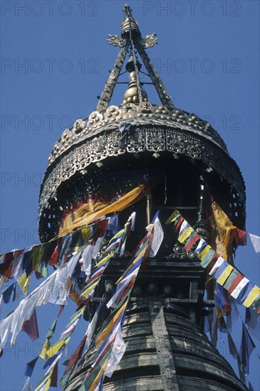 Temple de Swayambhunath, dans la vallée de Kathmandou, au Népal