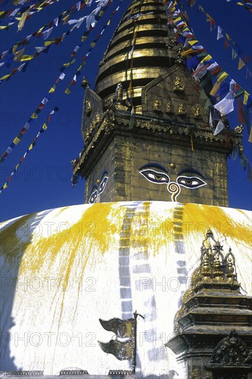 Stupa de Swayambhunath, vallée de Khatmandu, au Népal