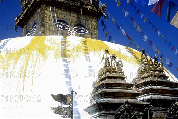 Stupa de Swayambhunath, vallée de Khatmandu, au Népal