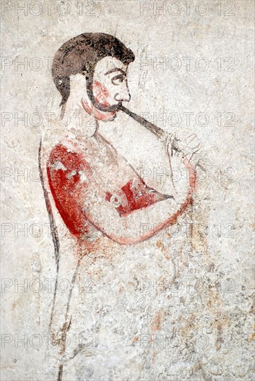 Paestum. Lucanian tomb painting musician