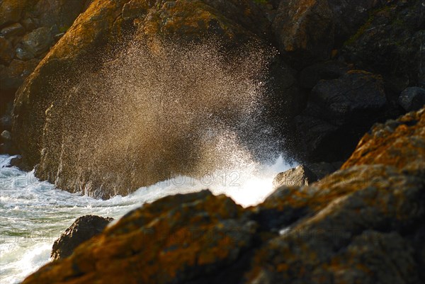 Rough sea in Boscastle, Great Britain