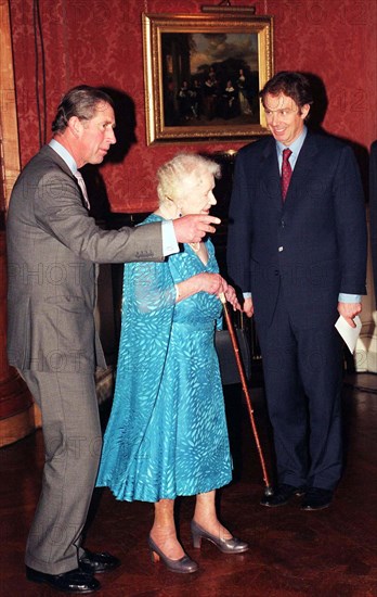 Prince Charles,Queen Mother & Prime Minister Tony Blair